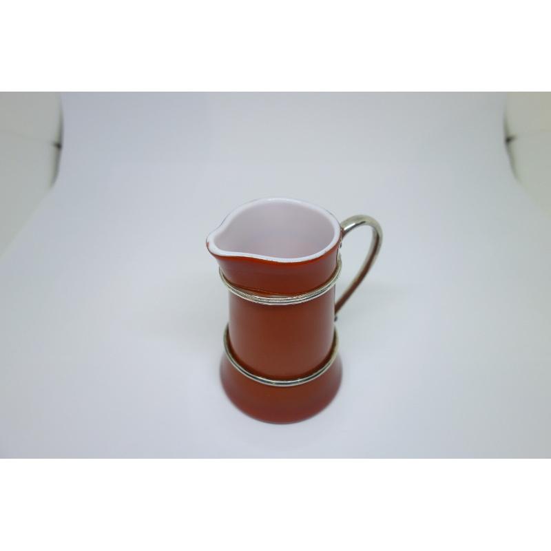 Petit pot à lait en opaline et argent, Orfèvre Parisien, vers 1920-25. – Image 3