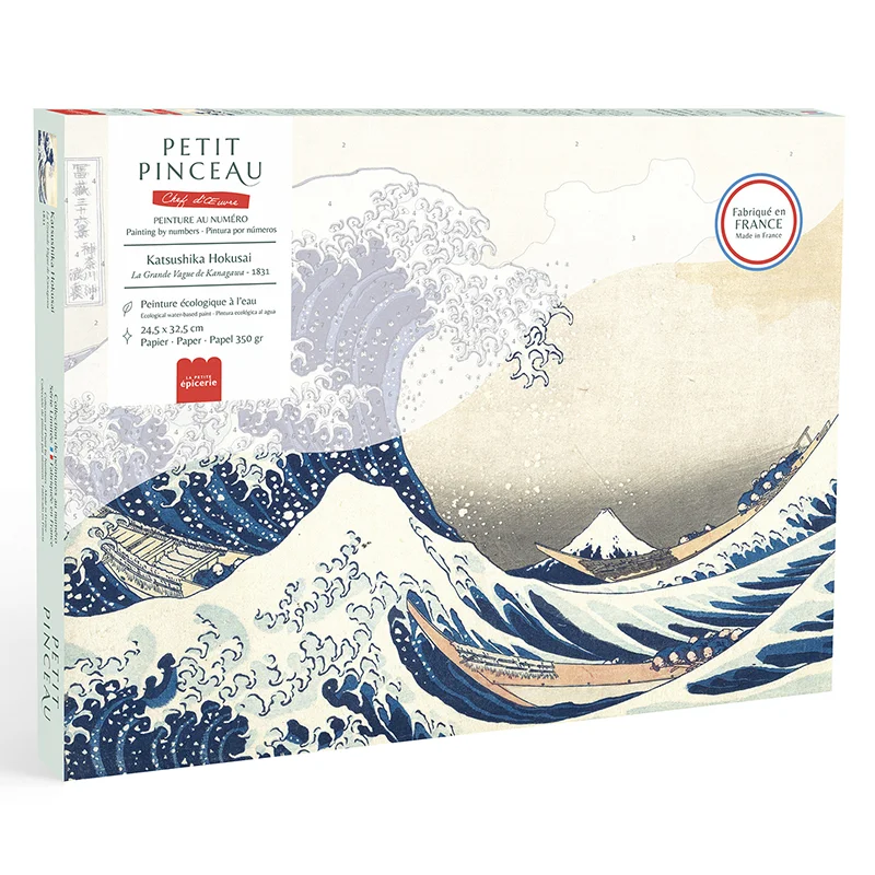 Kit de Peinture au numéro – Petit Pinceau – La grande Vague de Kanagawa, Katsushika Hokusai – Image 3