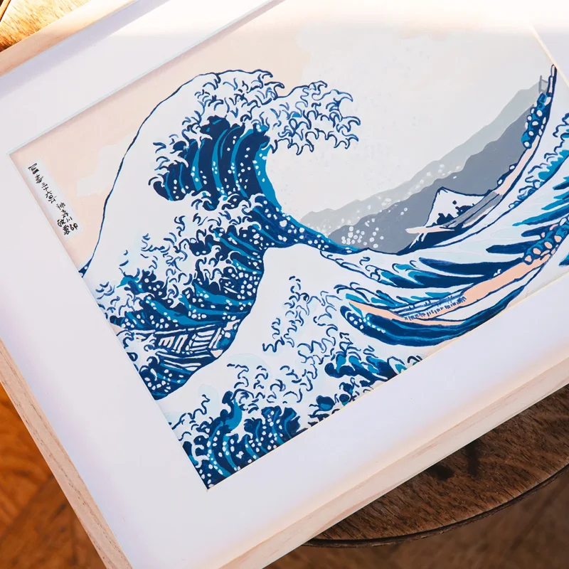 Kit de Peinture au numéro – Petit Pinceau – La grande Vague de Kanagawa, Katsushika Hokusai – Image 2