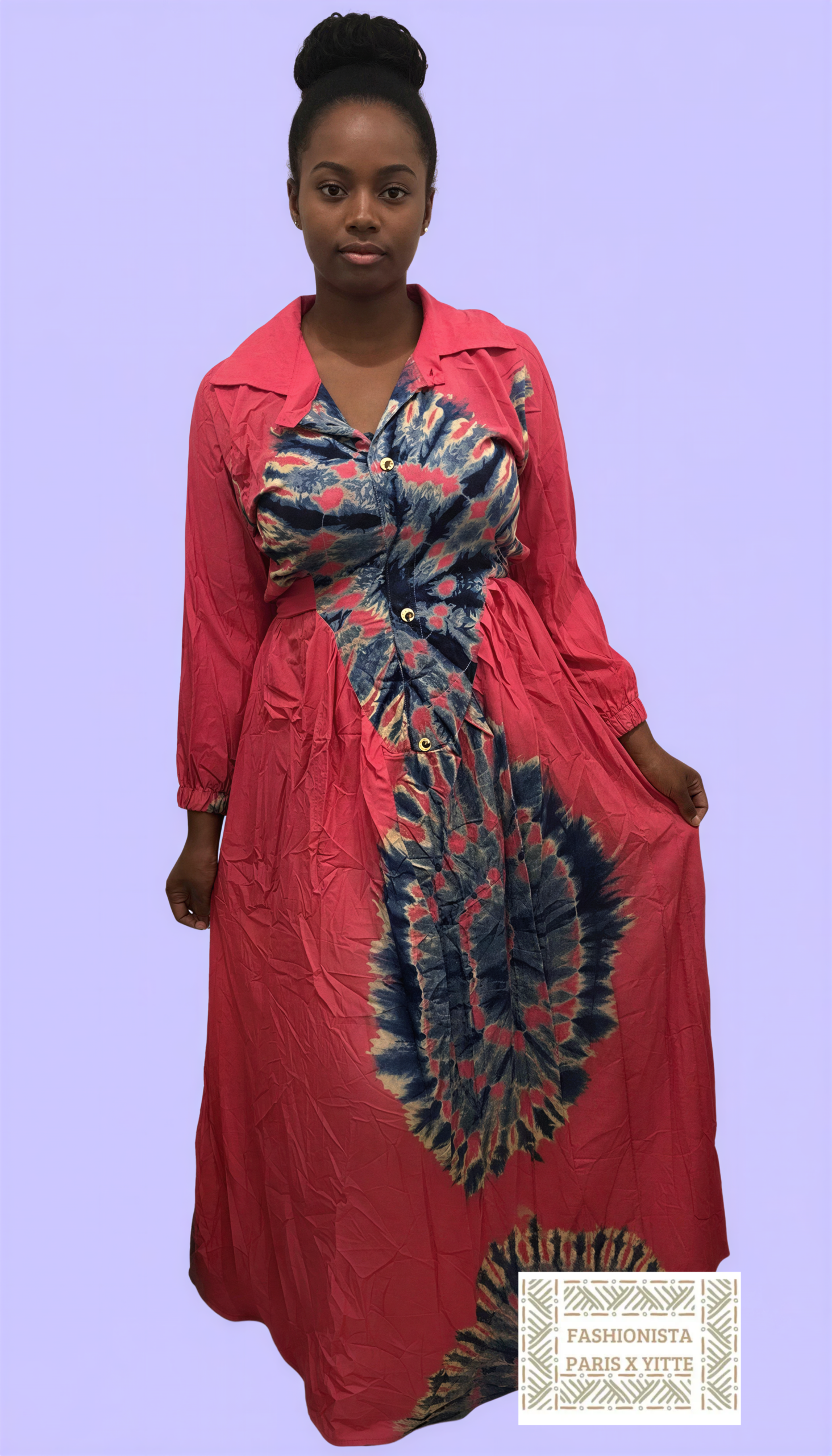 Robe melhfa rose longue – Image 4