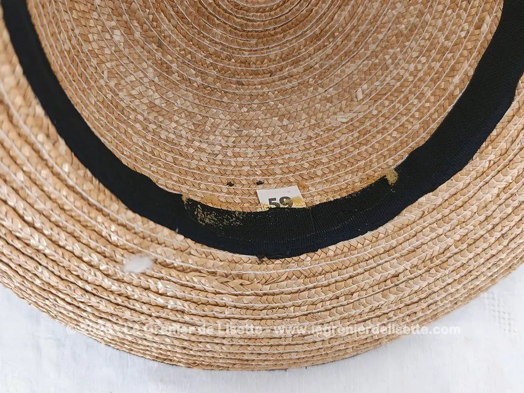Ravissant chapeau sisal paille et son long ruban velours noir – Image 9