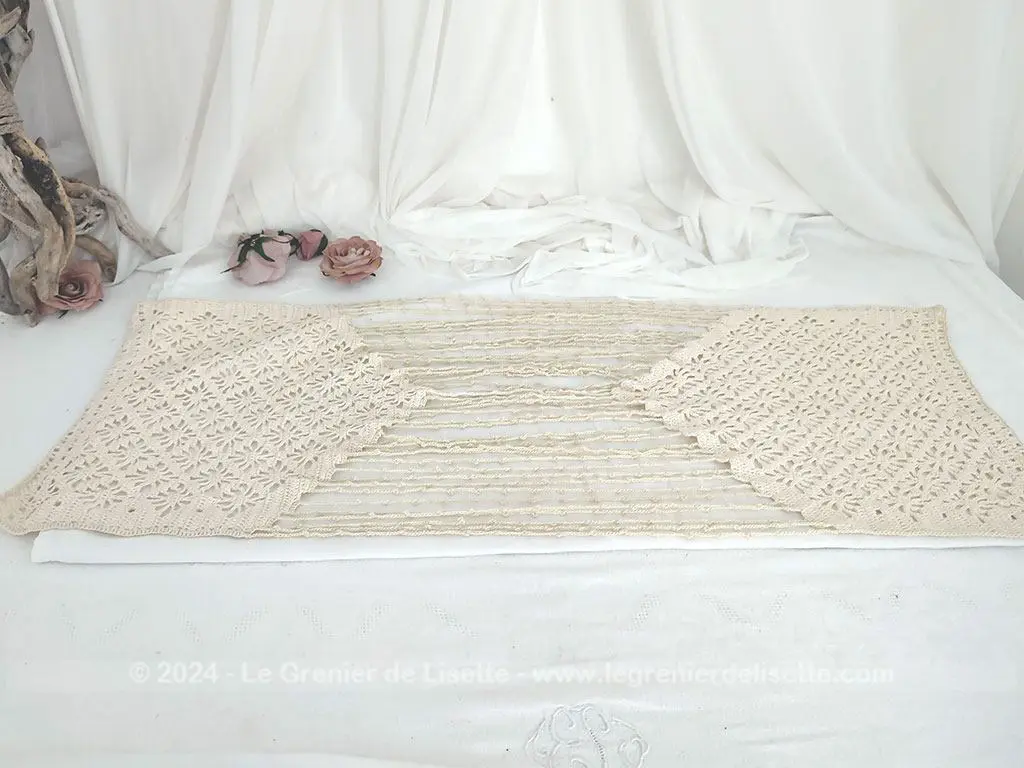 Rideau crochet fait main double sens
