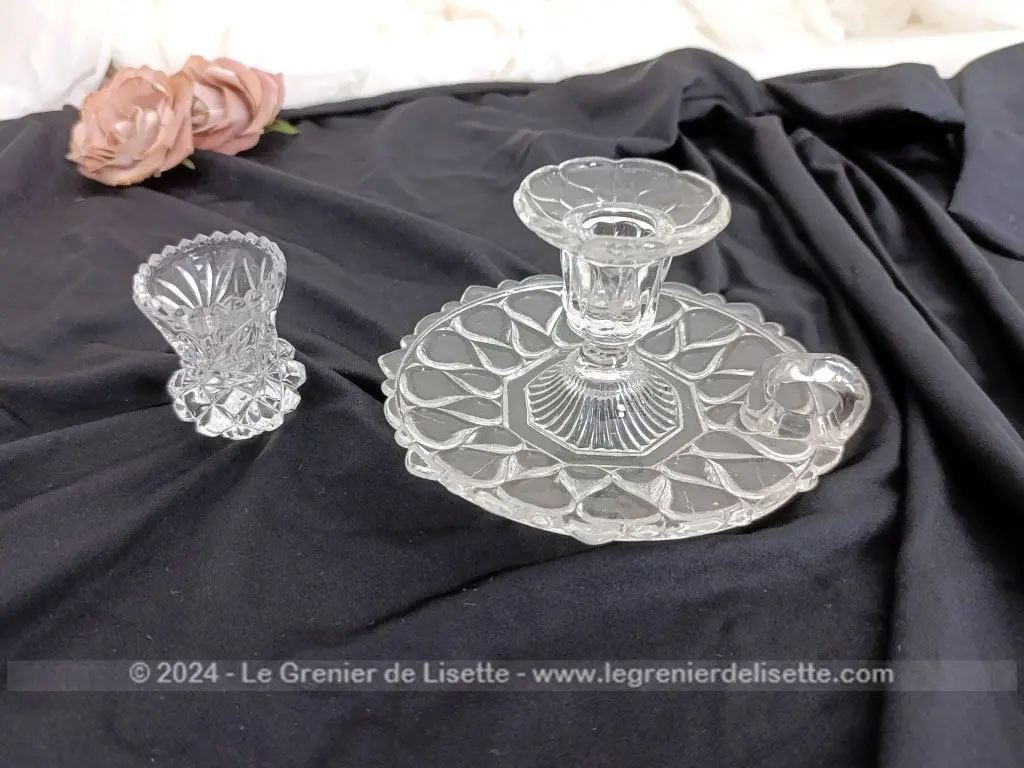 Assortiment rat de cave et bougeoir verre ouvragé