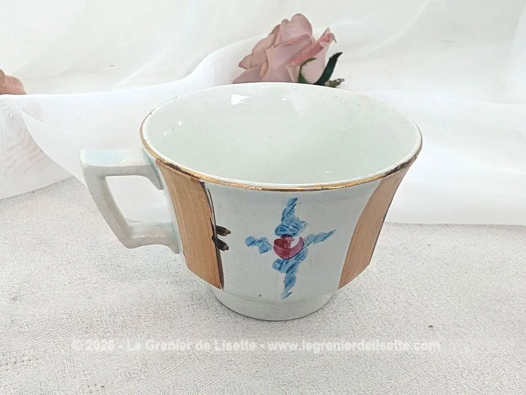 Duo vintage de tasses « Tete à tête » style Art Déco – Image 3