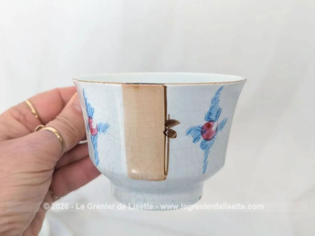 Duo vintage de tasses « Tete à tête » style Art Déco – Image 6