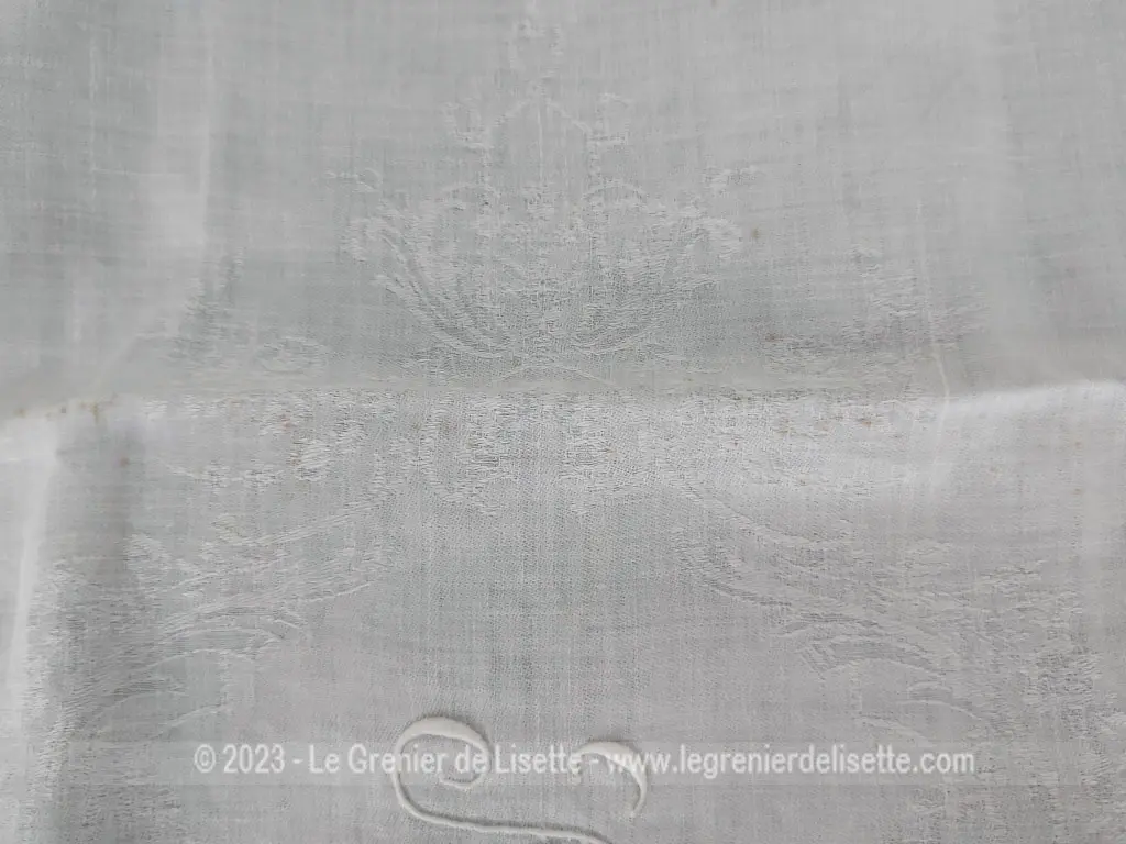 Ancien torchon ou grande serviette monogrammes ME – Image 6