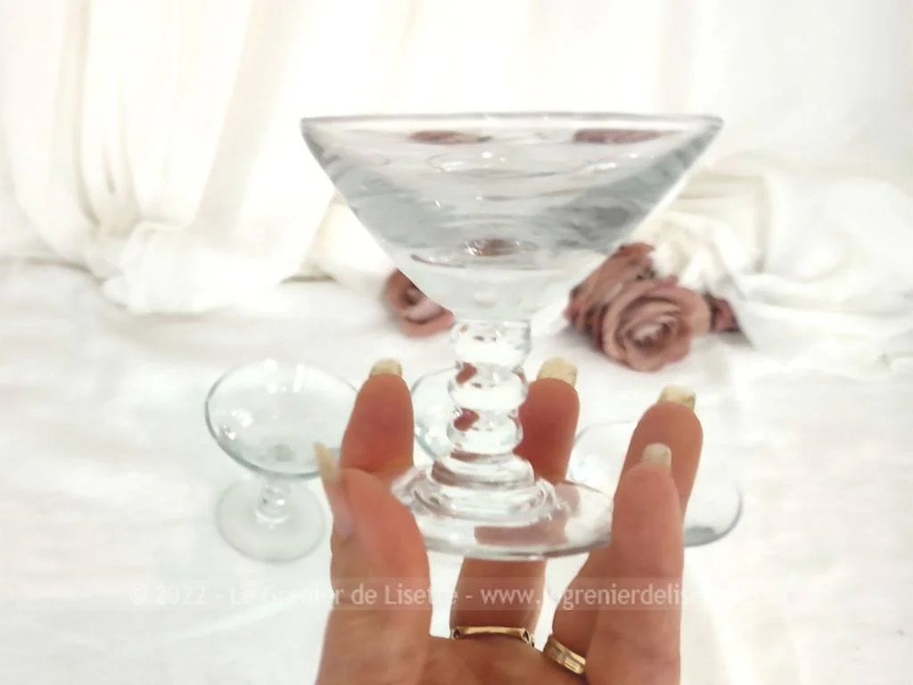 Superbe quatuor de verre digestif forme coupe – Image 3