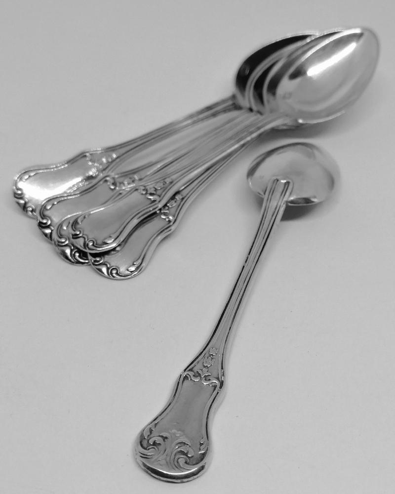 Petites cuillères à café, argent massif, orfèvre Maison Queillé Paris. – Image 3