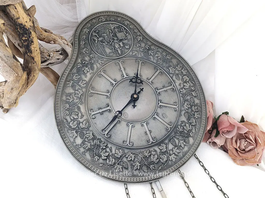 Superbe pendule étain avec balancier – Image 5