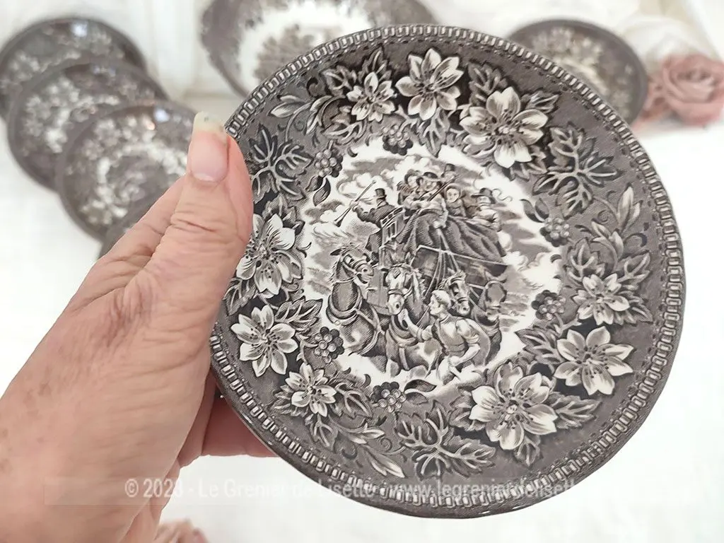Service dessert saladier et assiettes porcelaine Staffordshire England – Image 5