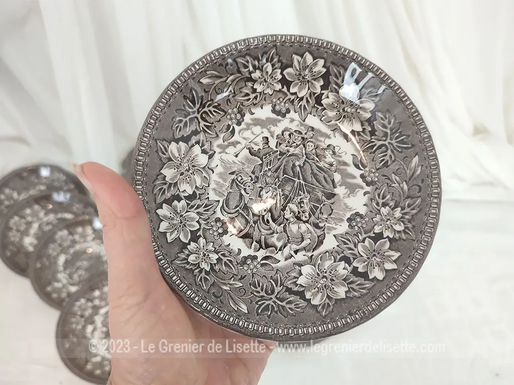Service dessert saladier et assiettes porcelaine Staffordshire England – Image 6