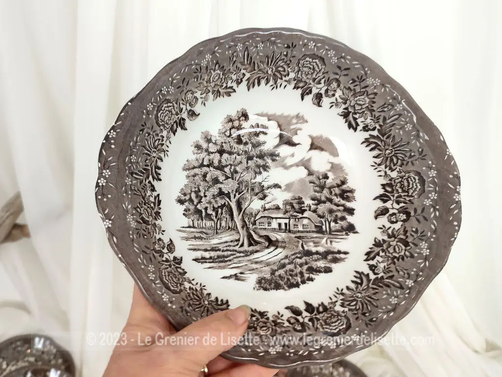 Service dessert saladier et assiettes porcelaine Staffordshire England – Image 8