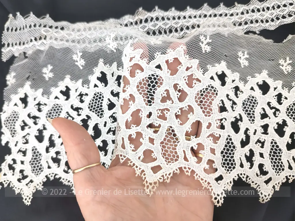 Trio coupons anciennes belles dentelles et broderies – Image 3