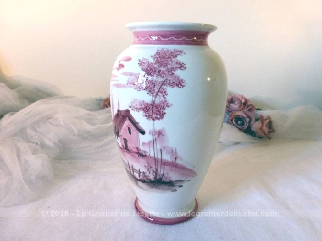 Vase paysage rose tendance shabby – Image 4